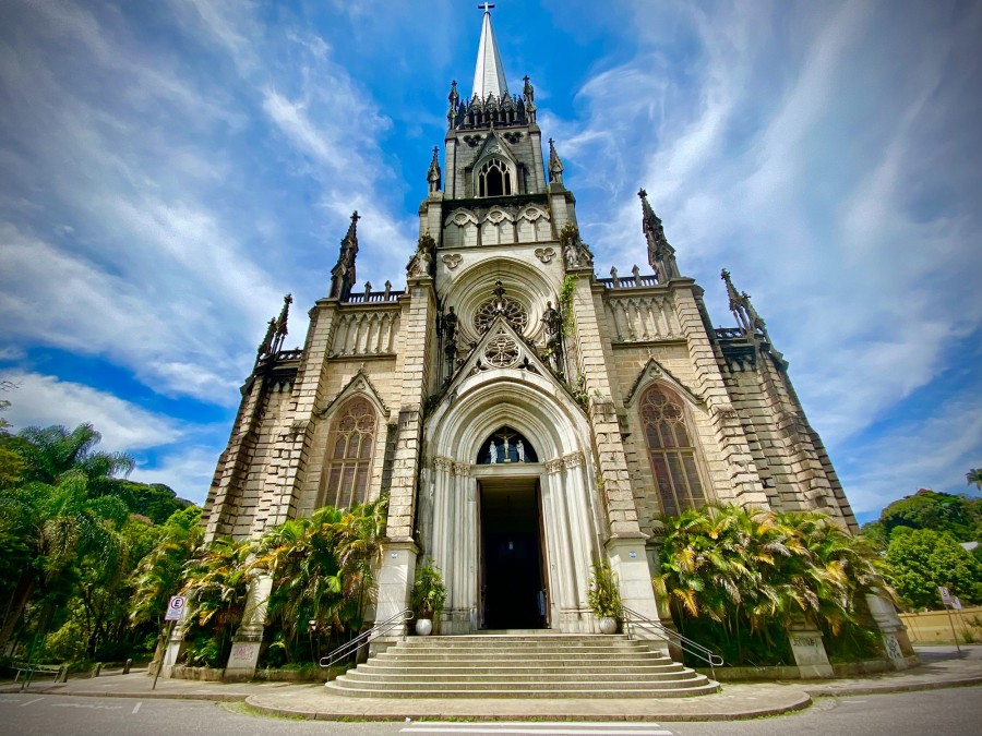The neo-gothic Cathedral of Petrópolis, completed in 1925, dominates the city skyline. The exterior was comprehensively treated with the Penetron System for durability.