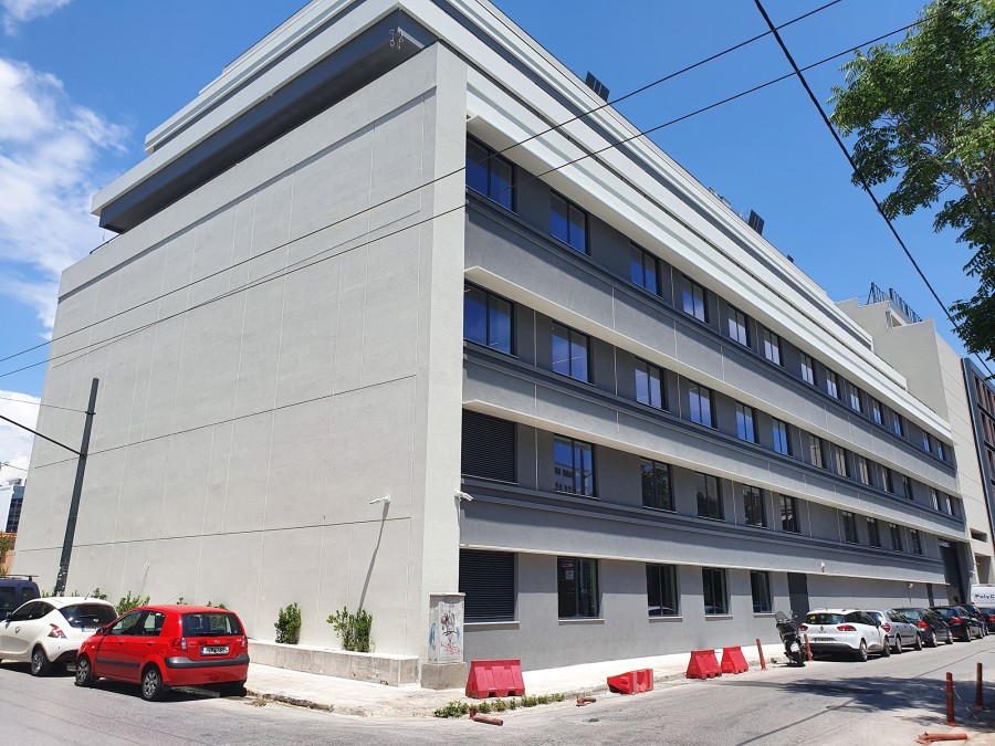 The Piraeus Port Plaza in Greece repurposed previous industrial buildings in the center of the city to provide modern office space for about 10,000 people.