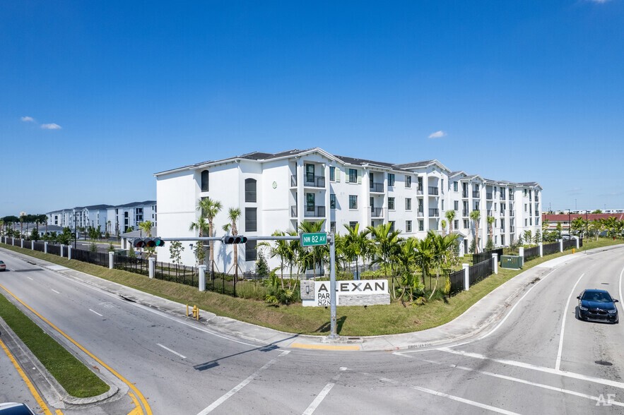 The $35 million 356-unit luxury apartment complex in Doral, Florida features 7 four-story buildings with one-, two- and three-bedroom apartment layouts.