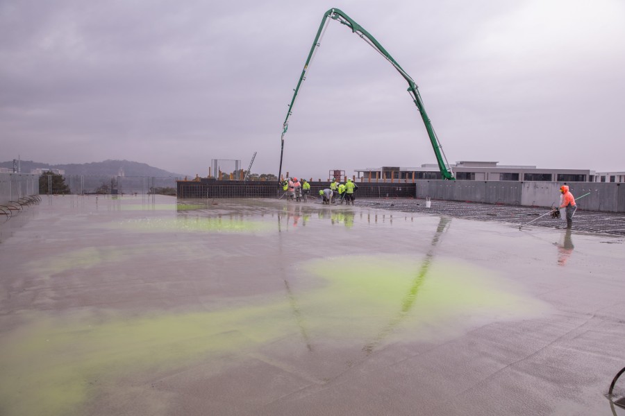 Seeing the green tint in the bleed water during placing and finishing is proof PENETRON ADMIX SB is in the concrete – for permanent protection from water intrusion.